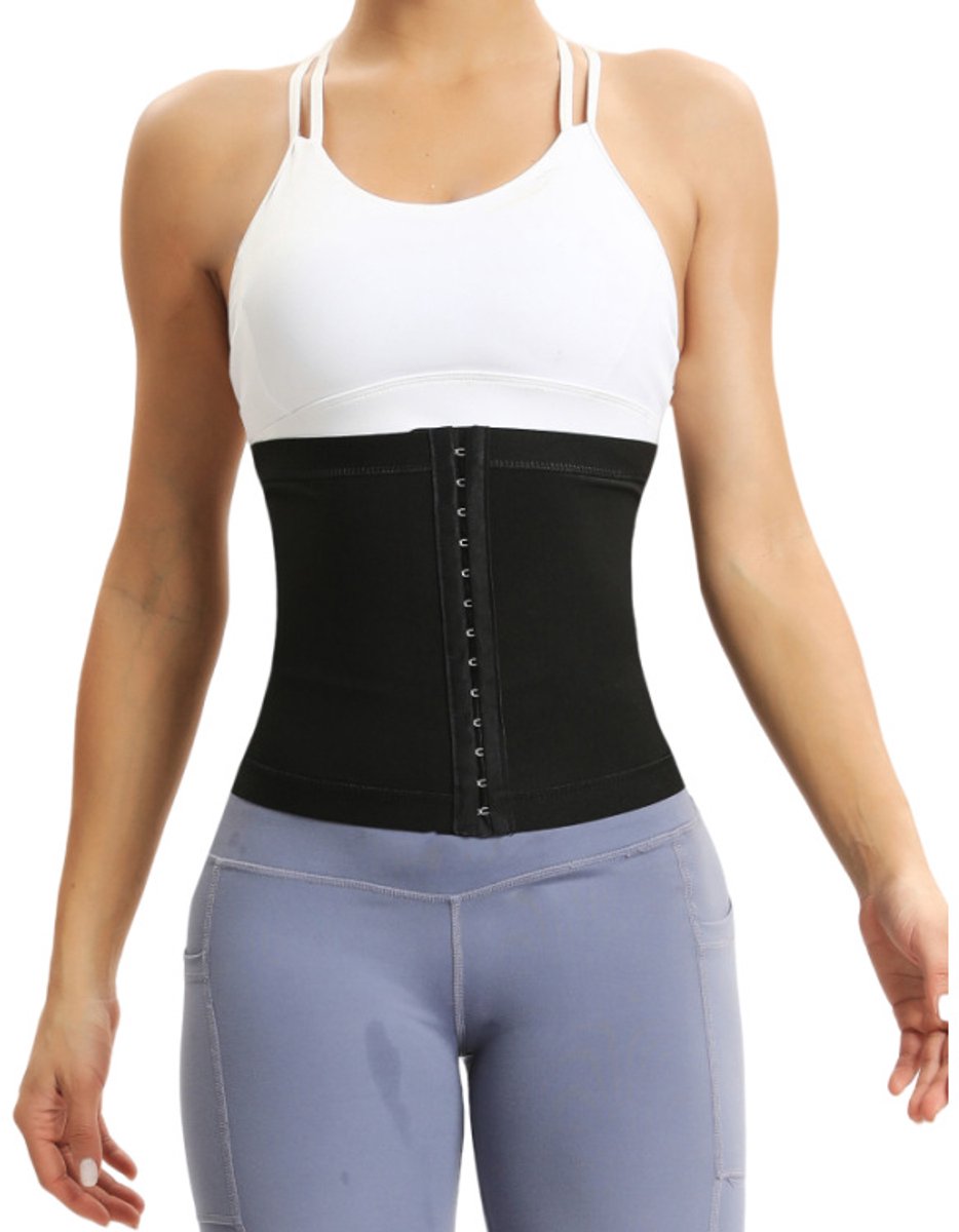 Dames sport sauna tailleband met meerdere haakjes, verstelbare buikband met warmte鈥憊asthoudende binnenlaag voor fitness training M
