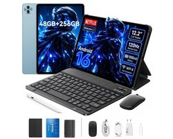 Blackview MEGA 5 Tablet - 12.2 inch - 48GB RAM - 256GB ROM - 10000mAh - Android 16 - Blauw