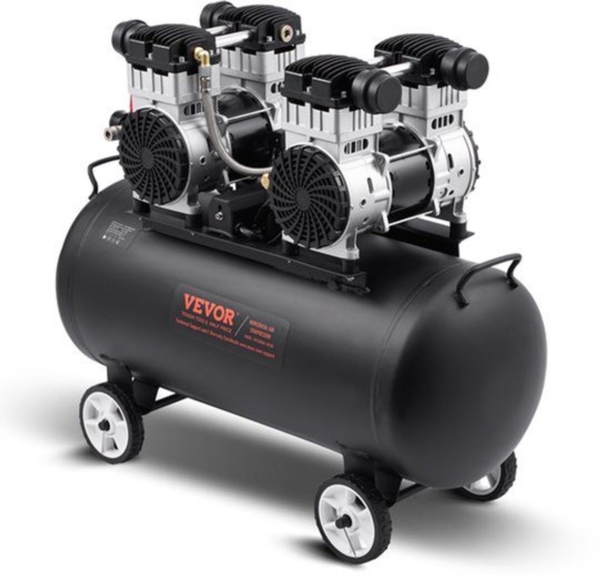 Luchtcompressor 8L - Olievrije Draagbare Compressor - 750 W Vermogen - Stalen Tank - Voor Auto Reparatie En Doe-Het-Zelf