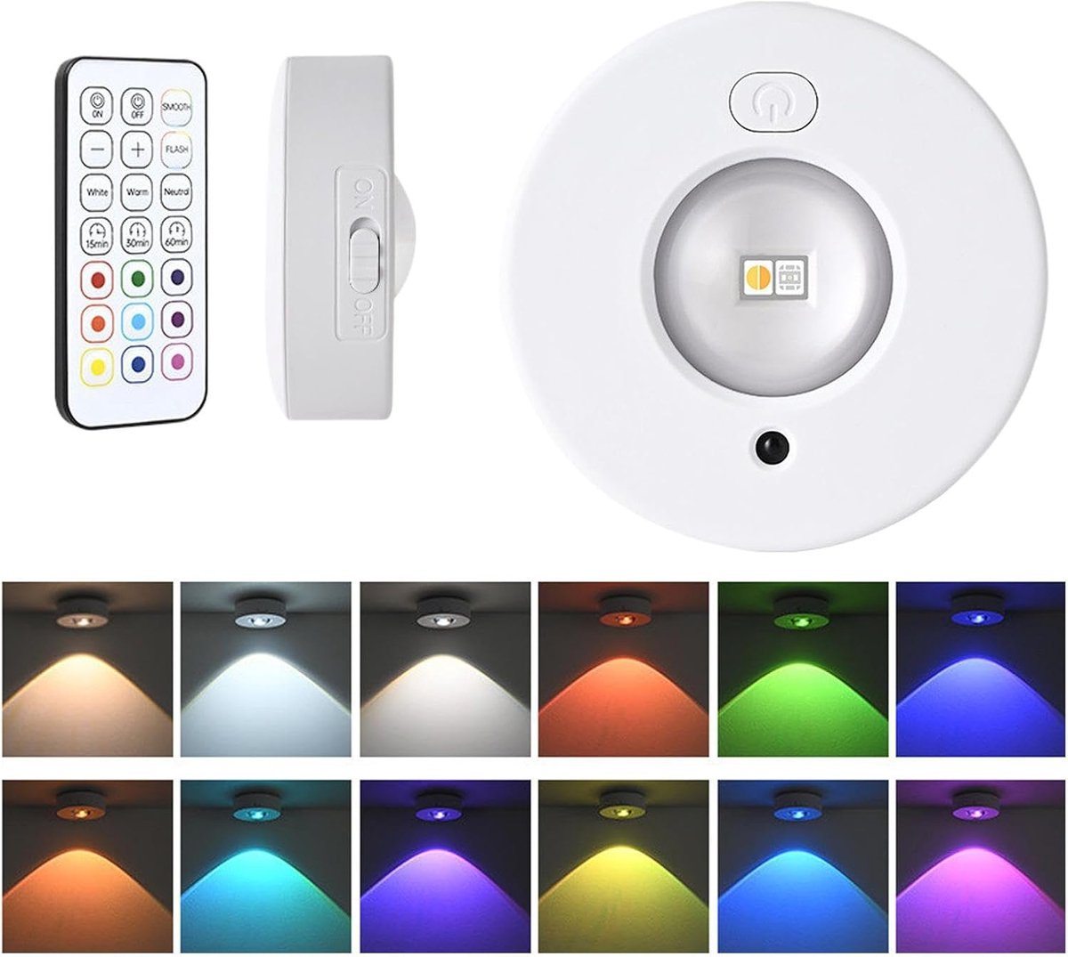 LED-kastlamp - Oplaadbare staaflamp met dimmer en afstandsbediening - 500 mAh USB dimbare inbouwlamp - Geschikt voor keuken, slaapkamer, enz.