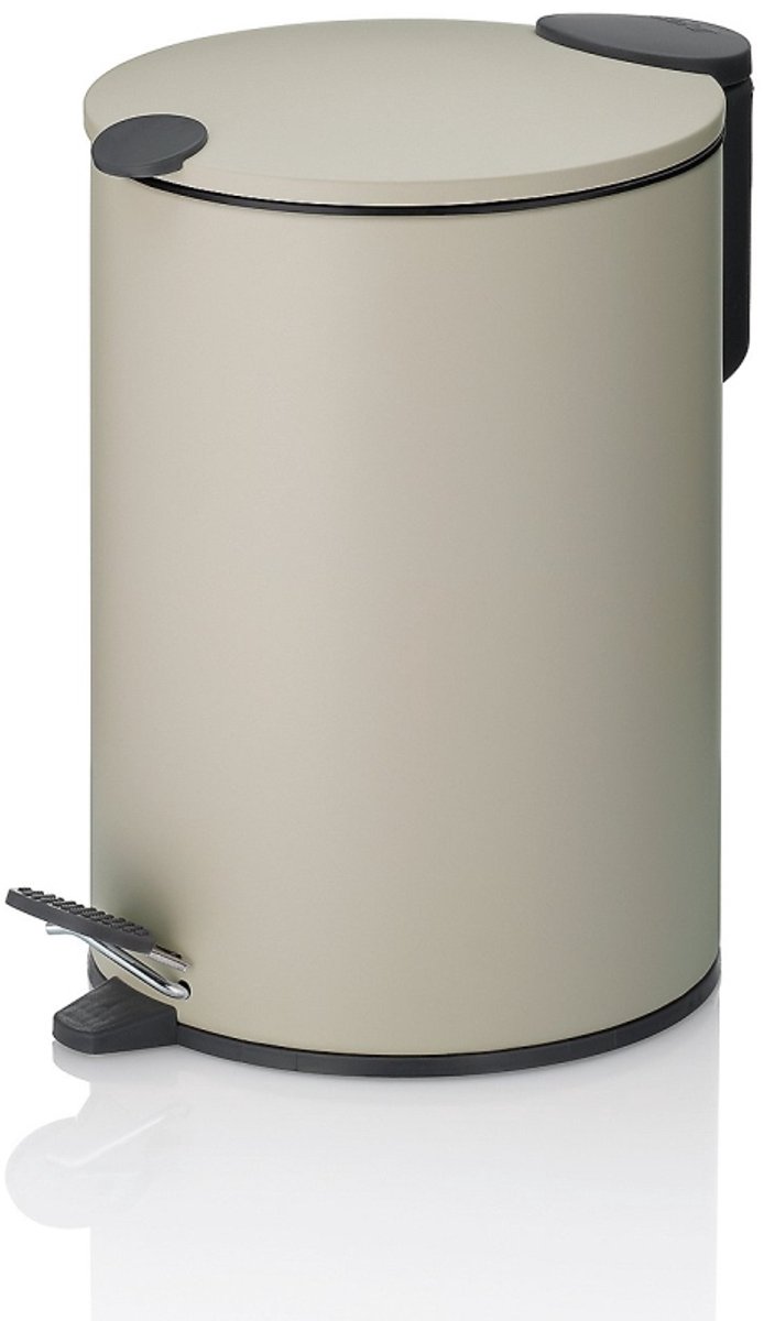 Mats metalen cosmetica-afvalbak met stille sluiting, 3 l, beige