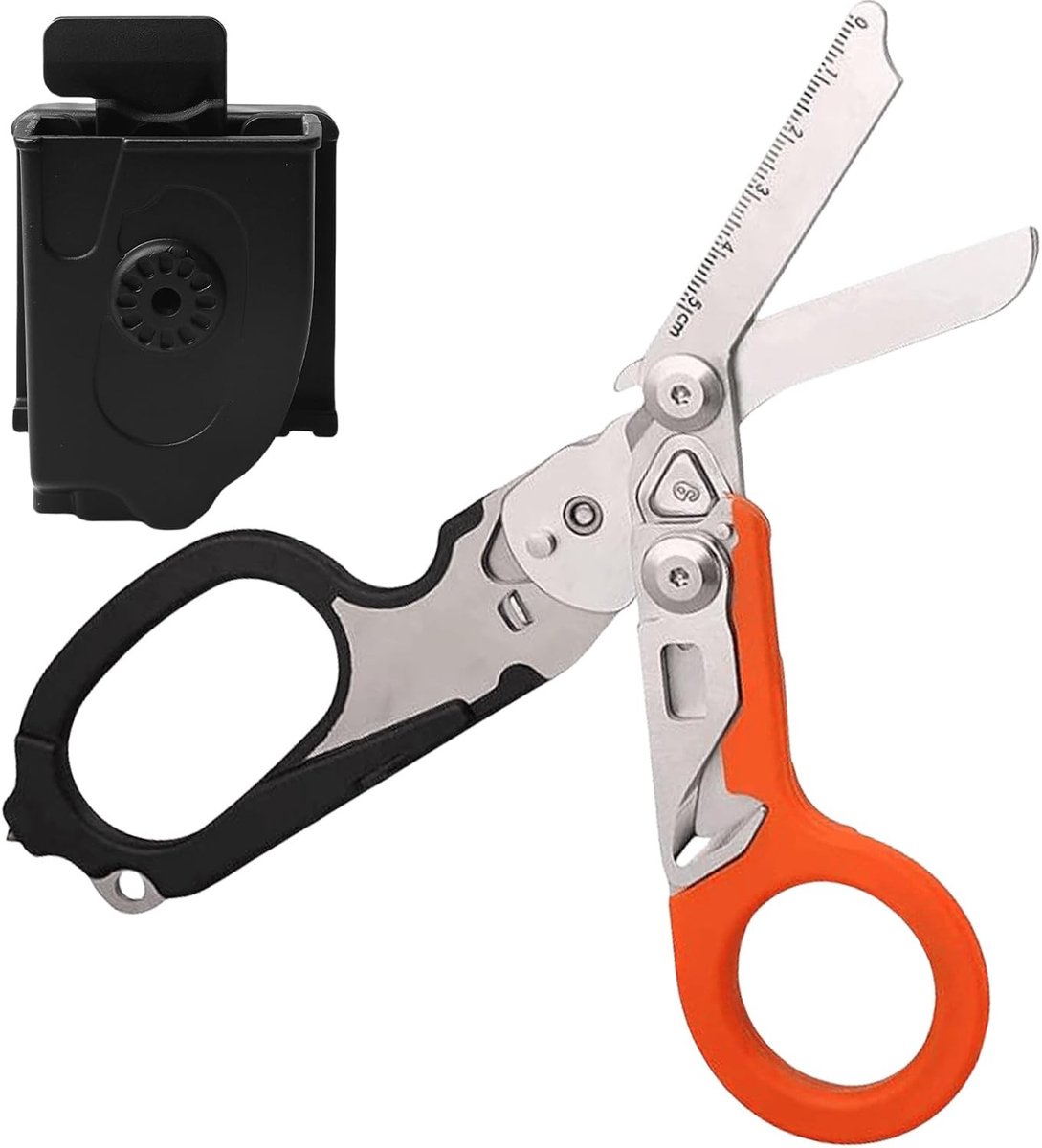 Multitool Rescue Scharen met 6 Praktische Functies, Vouwschaar van Roestvrij Staal voor Noodhulp en Dagelijkse Taken