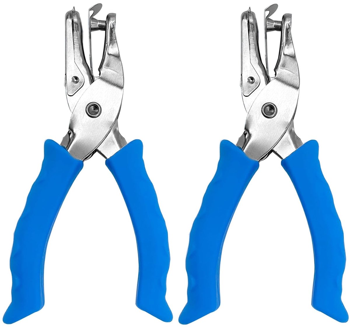 Enkelvoudige perforator - 1/4 inch (ca. 6 mm) - Geschikt voor knutselwerk - Compacte perforator met softgrip-handgreep - Ideaal voor papierknutselen thuis, op kantoor en in de klas - Blauw - 2 stuks