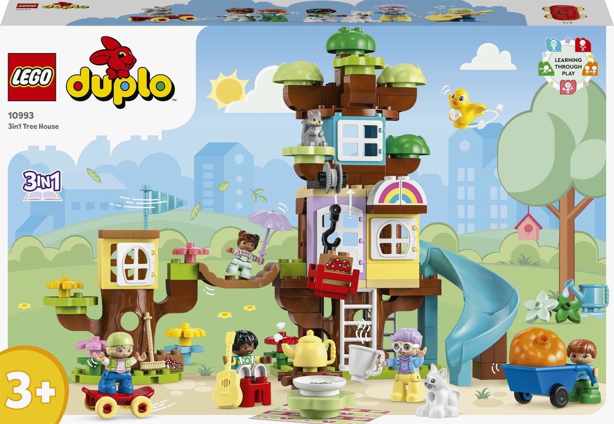 Bol.com LEGO 10993 DUPLO 3in1 Boomhut Peuterspeelgoed Stenen Set met Dieren Figuren aanbieding