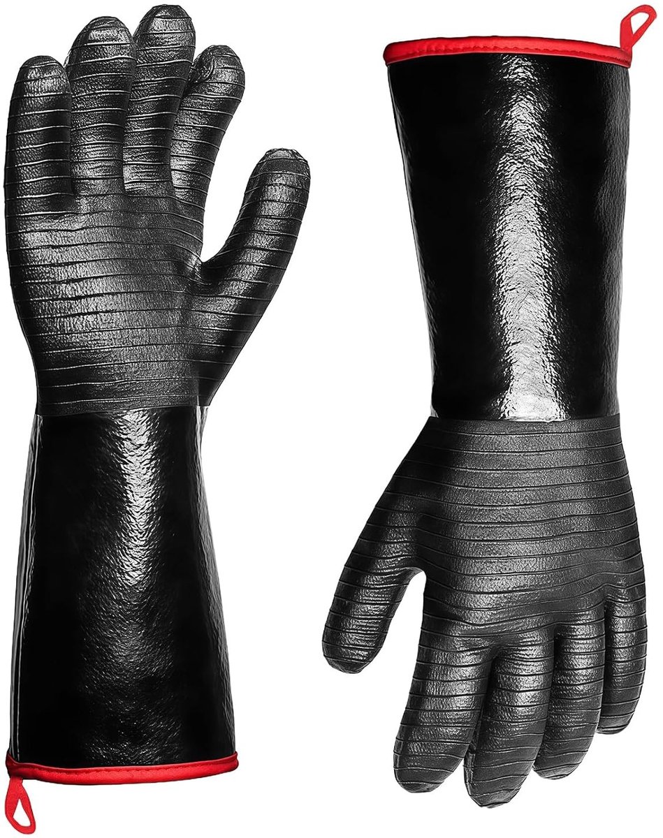 Hittebestendige BBQ handschoenen van 35 cm voor veilig grillen en koken buiten