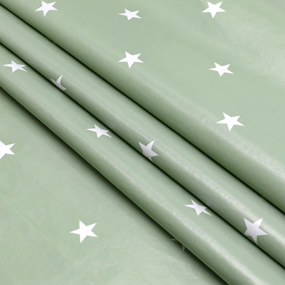 Home Direct Wasdoek tafelkleed afwasbaar rechthoekig 140 x 200 cm sterren sage groen - ShopVlot