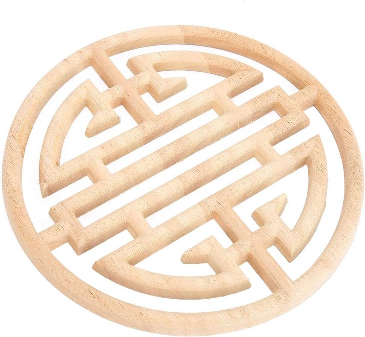 Houten applicatie in Chinese vintage stijl, handgegraveerde houtdecoratie voor meubels en kastdeuren, unieke wanddecoratie