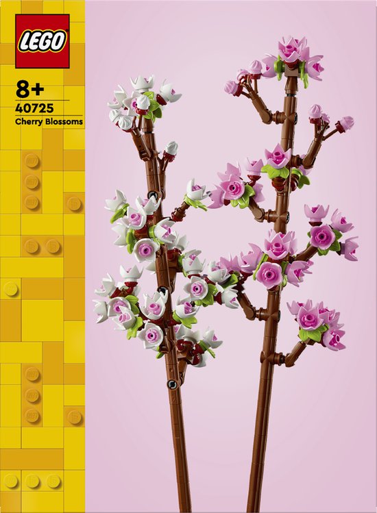 LEGO 40725 Cherry Blossoms doos met twee takken van roze en witte kersenbloesems.