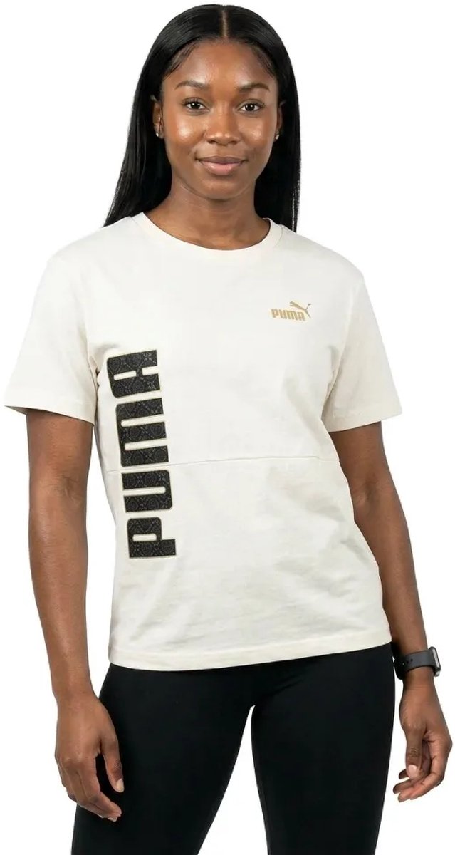 Puma Power Logo Love T-shirt Met Korte Mouwen XS Vrouw Alpine Snow