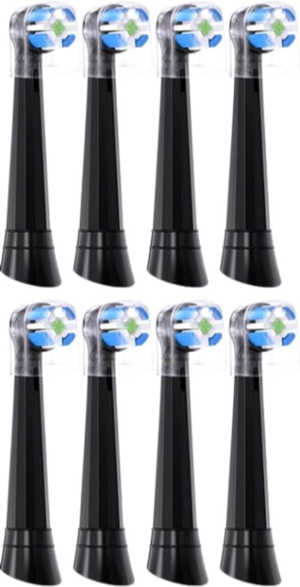 Geschikt voor Oral-B iO 3/4/5/6/7/8/9/10- Ultimate Clean-serie-elektrische tandenborstels- vervangende opzetborstels- 8 stuks (zwart)