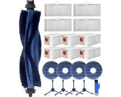 20-delige accessoireset geschikt voor Eufy Omni C20, reserveonderdelenset voor eufy Omni C20, 1 hoofdborstel, 4 filters, 4 zijborstels, 4 doeken, 6 stofzakken, 1 kleine reinigingsborstel