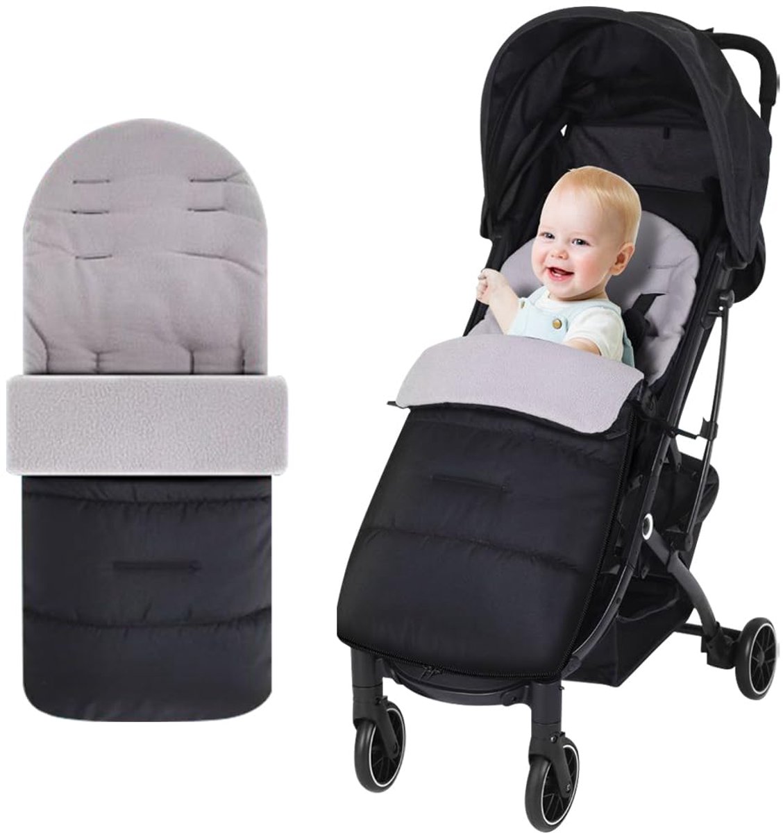 Babyvoetenzak - Universeel - Winddicht - Zacht en Warm - Verstelbaar - Voor kinderwagen, buggy, wandelwagen en babyzitje