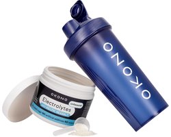 OKONO Electrolytes Unflavoured 250 g + Shaker - Elektrolyten Poeder Zonder Toegevoegde Suikers - Voor een Ketogeen Dieet - Vegan - Zonder Smaak
