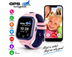 GPSHorlogeKids© - GPS horloge kind - smartwatch kinderen - WhatsApp - 4G videobellen - spatwaterdicht - SOS alarm - incl. SIM - OMNI Roze