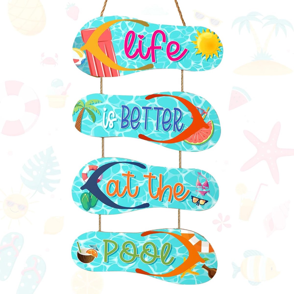 Wanddecoratie - Hout - Hanging Hawaii