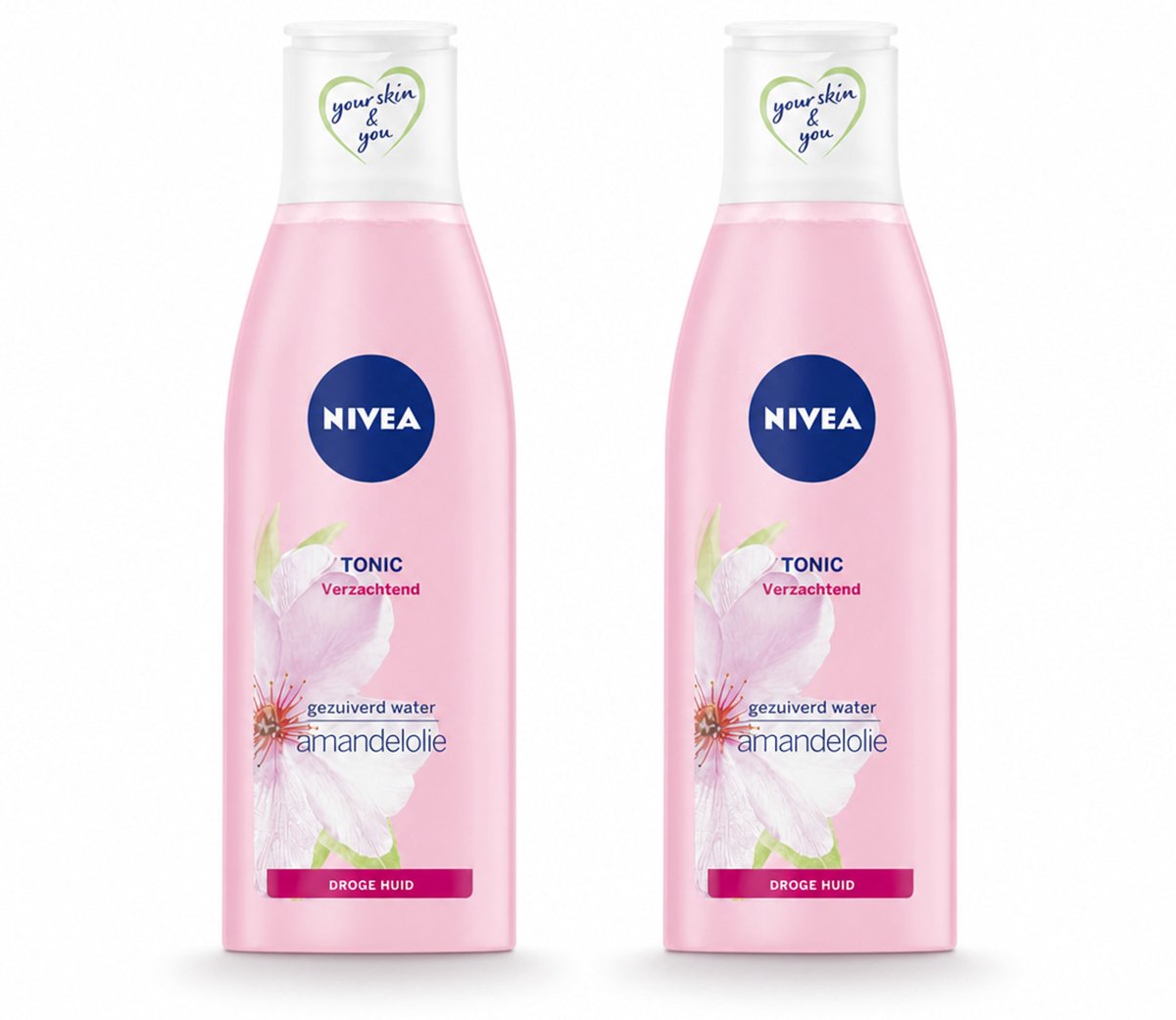 2 x NIVEA - Gezichtstonic - Essentials Verzachtende Tonic - Voor droge & gevoelige huid - Met Amandelolie & Hydramine - 200 ml - Bulkverpakking - 2 stuks