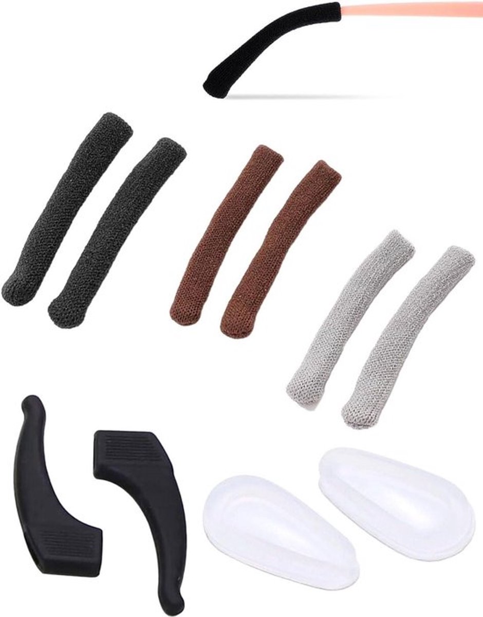 Allecto Plus - Gebreide oorkussens voor bril - Antislip oorkussens - 3 paar - Incl
