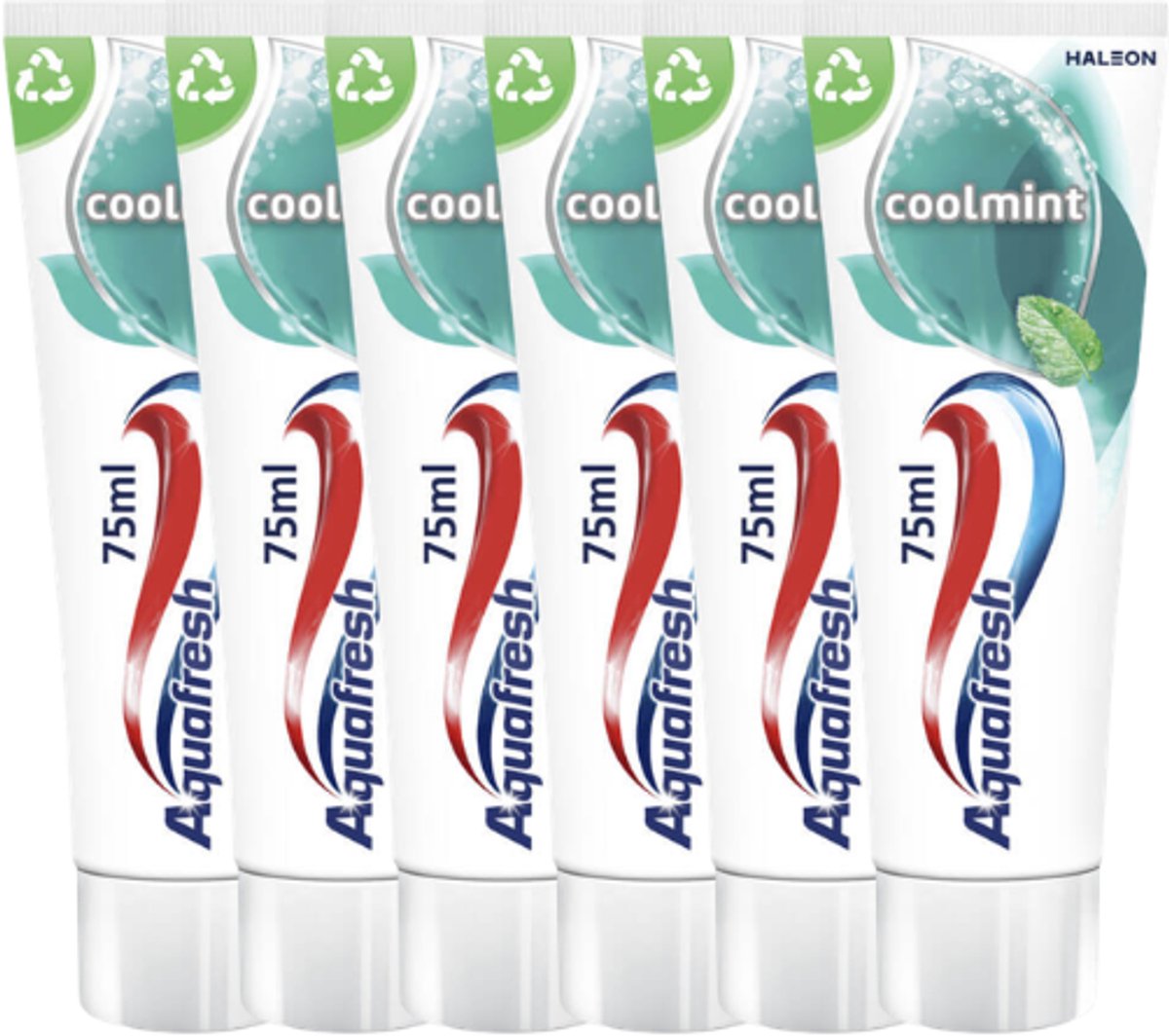 Aquafresh Tandpasta Coolmint - Verfrissende Adem - 6 x 75 ml - Voordeelverpakking