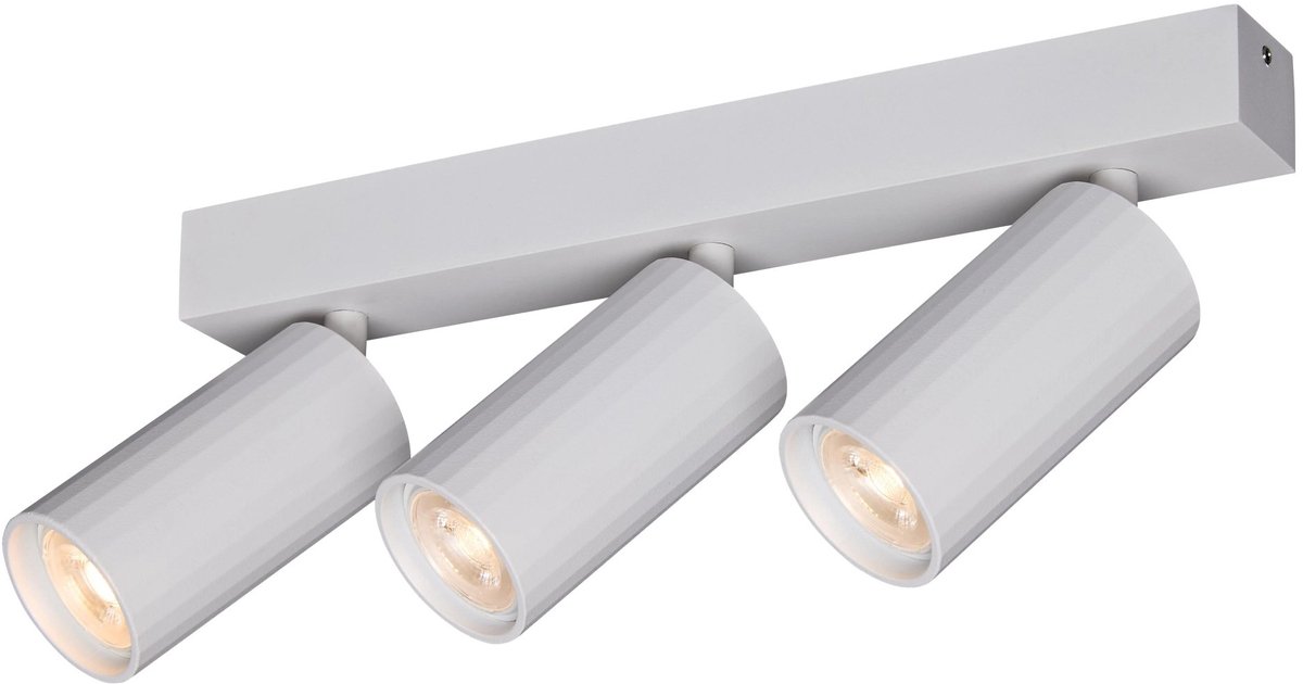 Oryx spotbalk met 3 draaibare MR11-spots in wit aluminium, dimbaar, lichtbron niet inbegrepen, Deco collectie