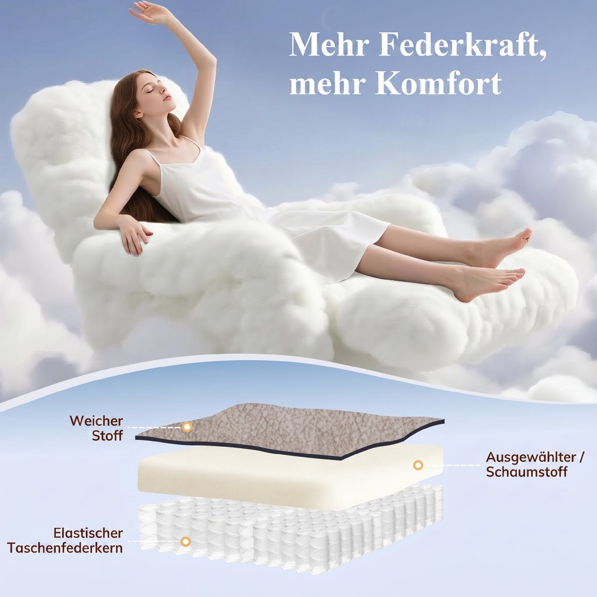 HOMCOM elektrische sta-op relaxfauteuil met massage en verwarming - Tv-fauteuil, relaxstoel, sta-op-stoel - Lichtgrijs – foto 6