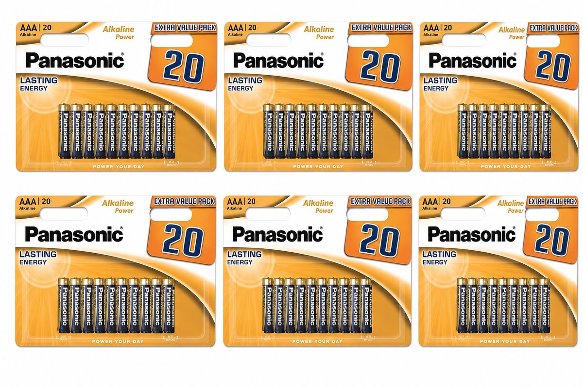 Panasonic Alkaline Power AAA Batterijen 120 Stuks