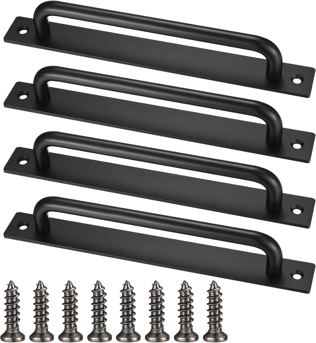 Zwarte Aluminium Handgrepen voor Schuifdeuren - 4 Stuks voor Keukenkasten en Binnen- en Buitentoepassingen