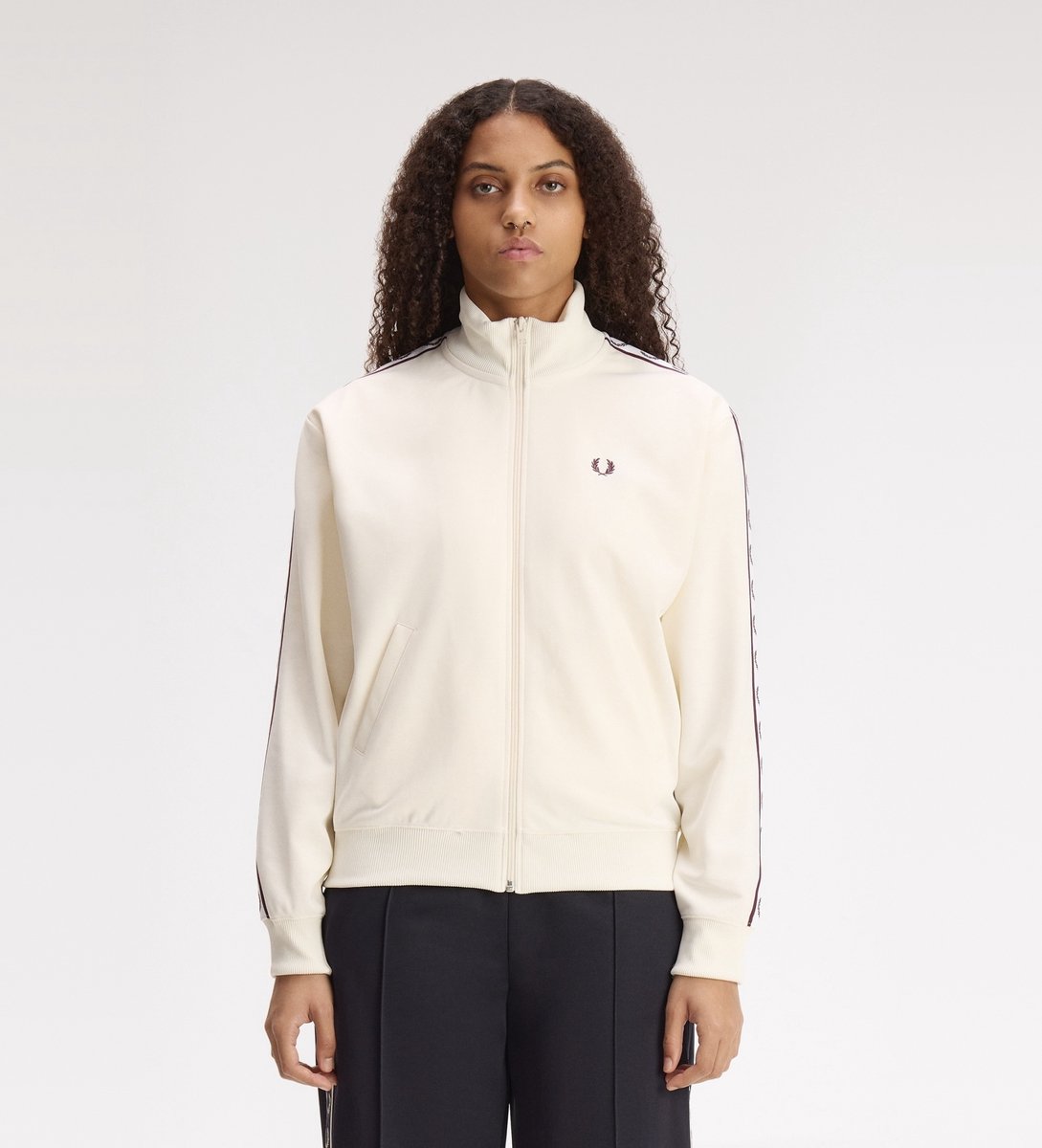 Fred Perry Trainingsjack met witte sportband Beige