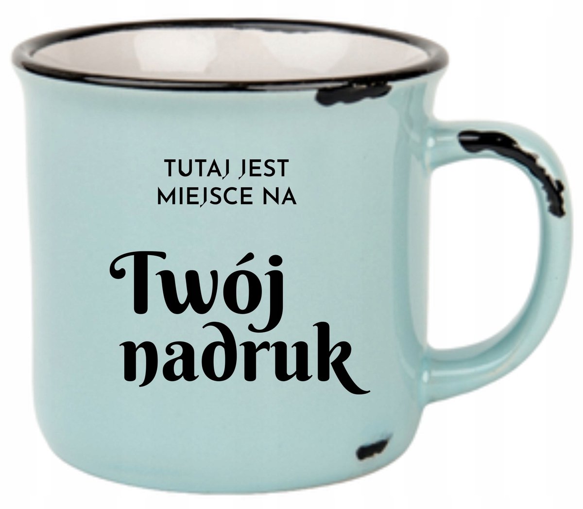 Retro Keramische Mok Lichtblauw 280ml - Personaliseerbaar met Eigen Ontwerp