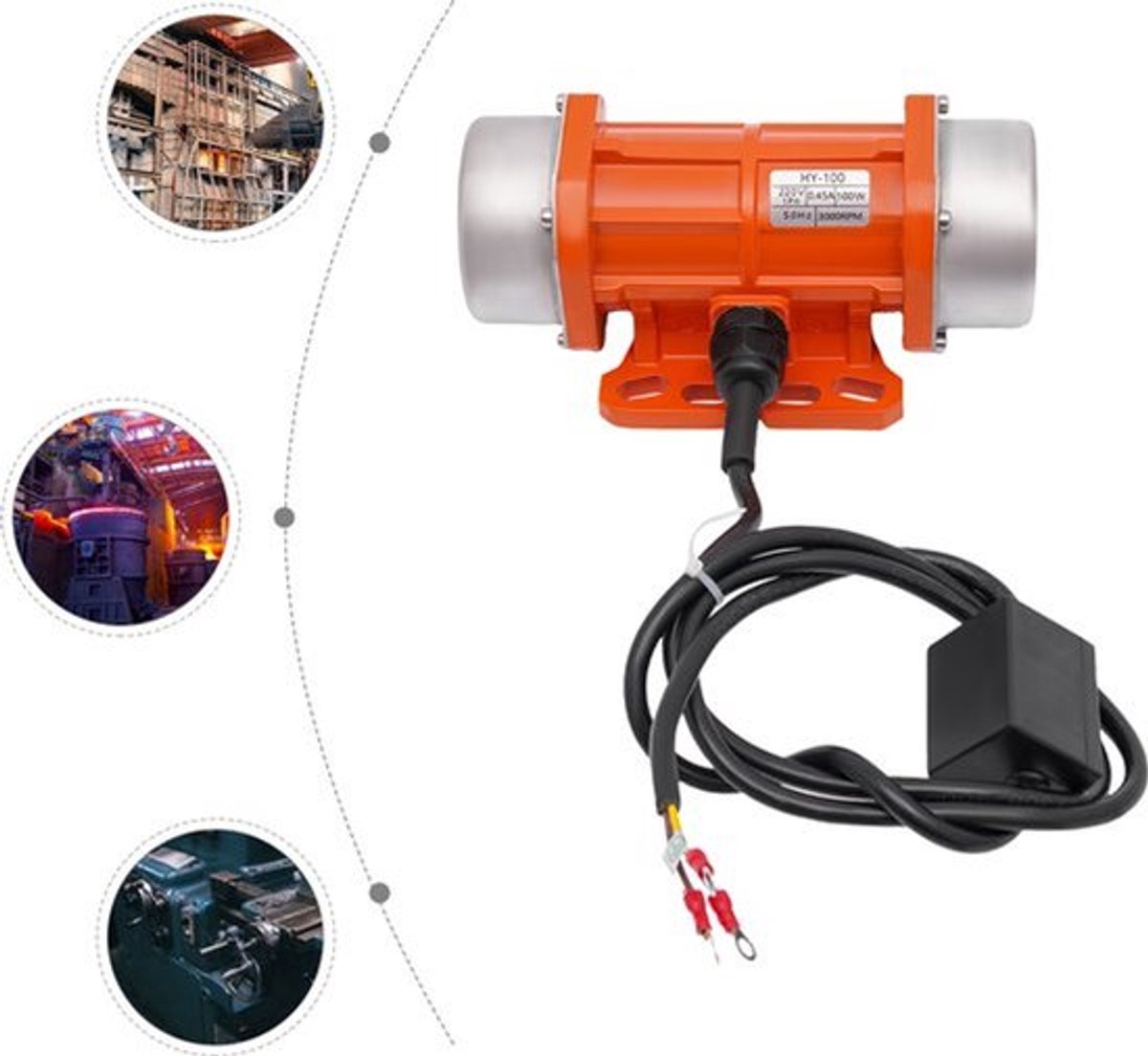 Betontrilmotor 220V 100 W - Aluminiumlegering - 3000 RPM - Oranje - Industriële Toepassing