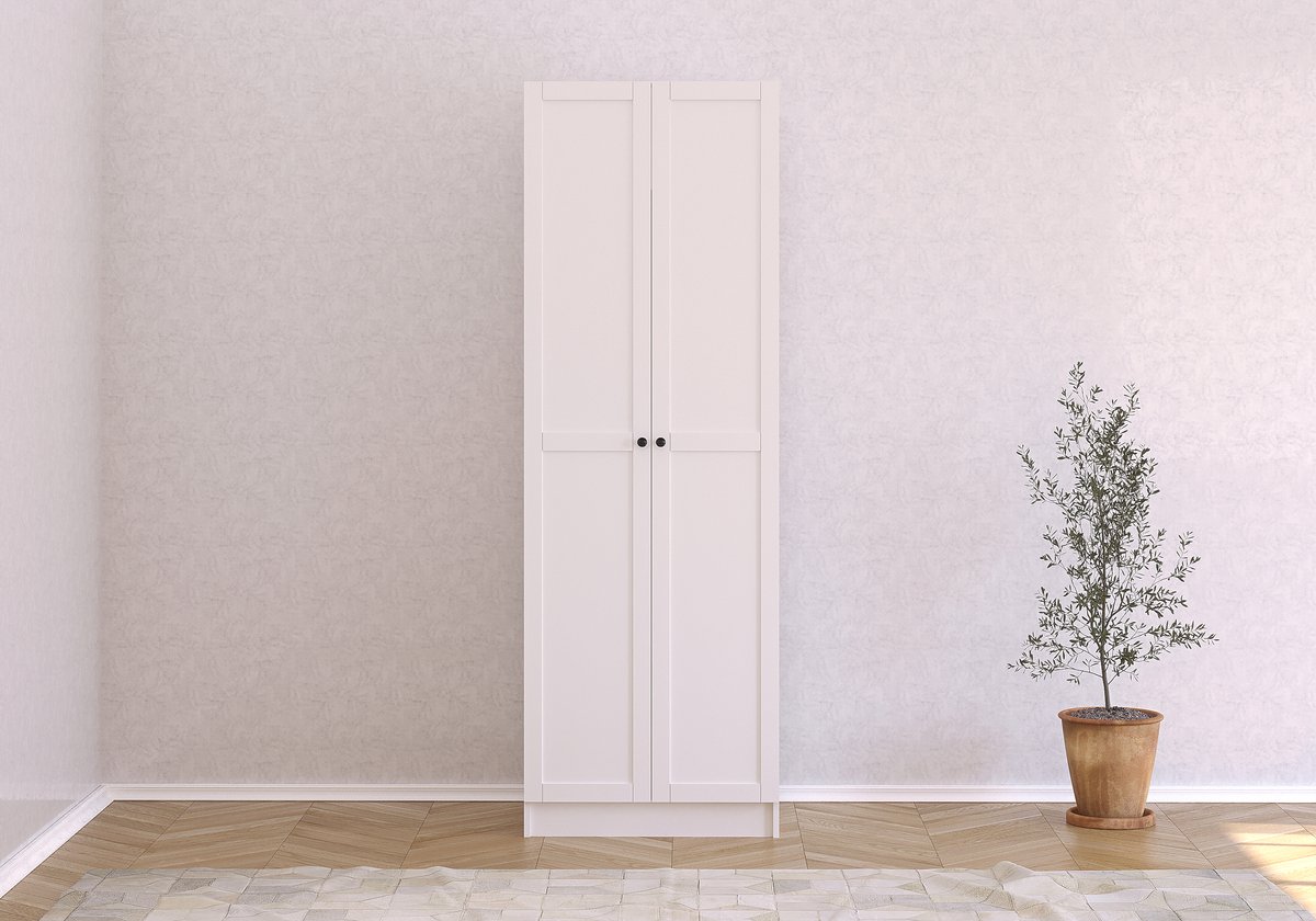 AURA KLEDINGKAST MET 2 DEUREN EN 2 PLANKEN – Kledingkast – Garderobekast – Opbergkast – Slaapkamerkast – Kledingopberger – Kast met Planken – Ruime Opbergruimte – Moderne Kast – Opbergmeubel voor Slaapkamer