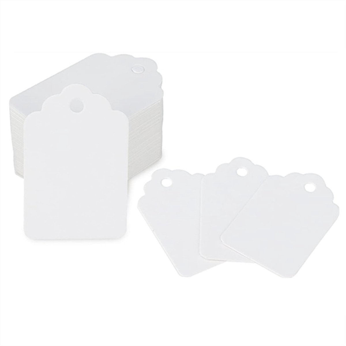 100 cadeaulabels, blanco kraftpapier, bladwijzers-Wit-7.1*4.3cm