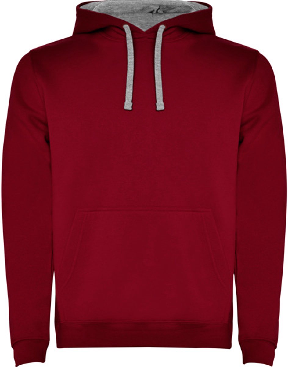 Roly Men´s Urban Hooded Sweatshirt RY1067 - Garnet Red 57/Heather Grey 58 - S