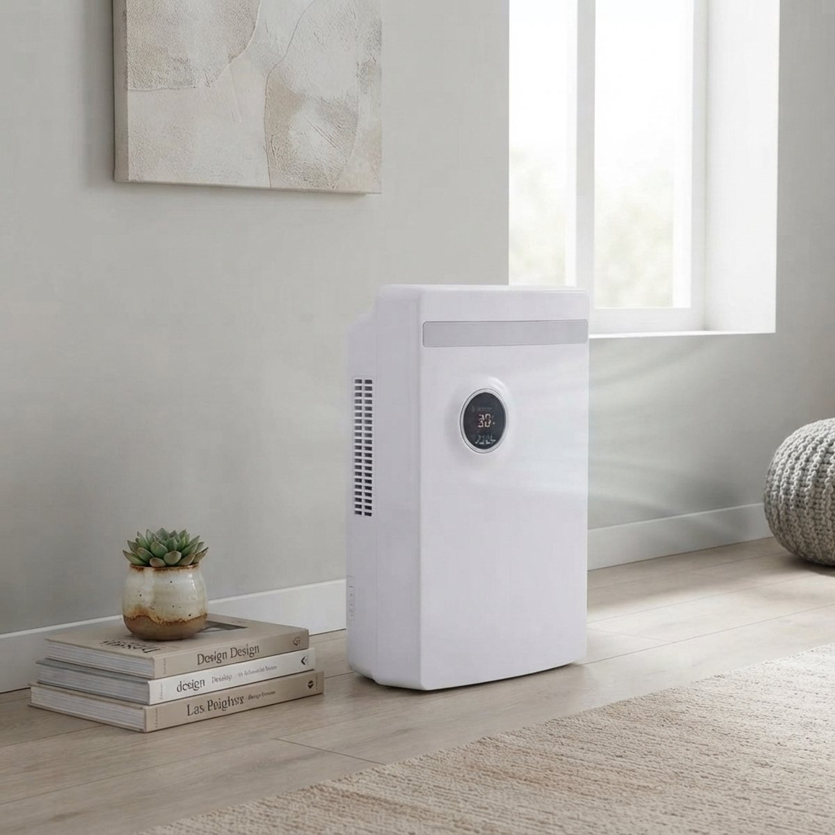 Archi Luchtontvochtiger 2,2L – Binnenluchtdroger - 100W – LED-Display – Stil - Tot 30 m² – Automatische Vochtigheidsregeling – Wit