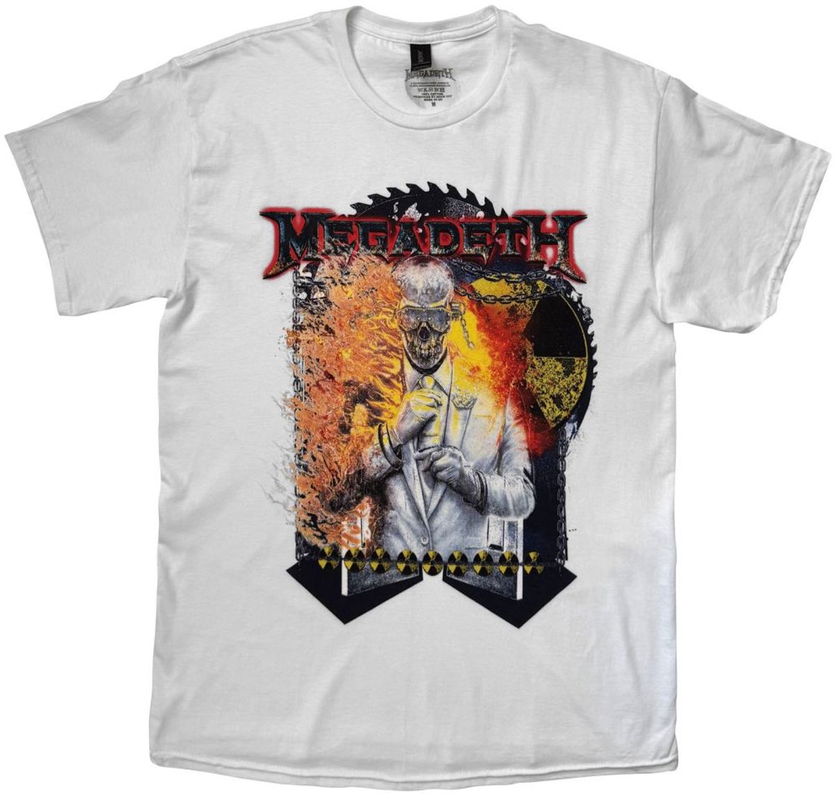 Megadeth - Vic Sawblade Heren Tshirt - S - Wit