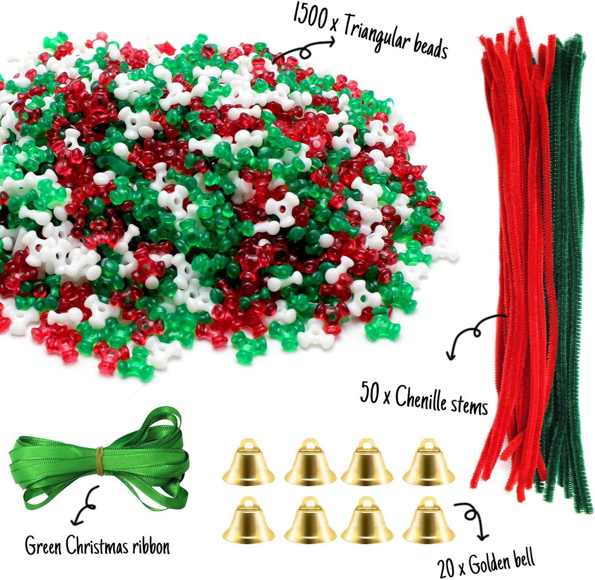 Grote Kerst Knutselset: 1570 Kralen voor Kerstboomversiering & DIY Cadeaus – foto 7