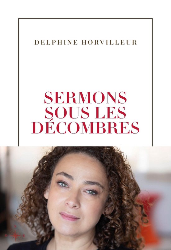 Boekomslag: Delphine Horvilleur, Sermons sous les décombres, met een portret van de auteur met krullend haar.