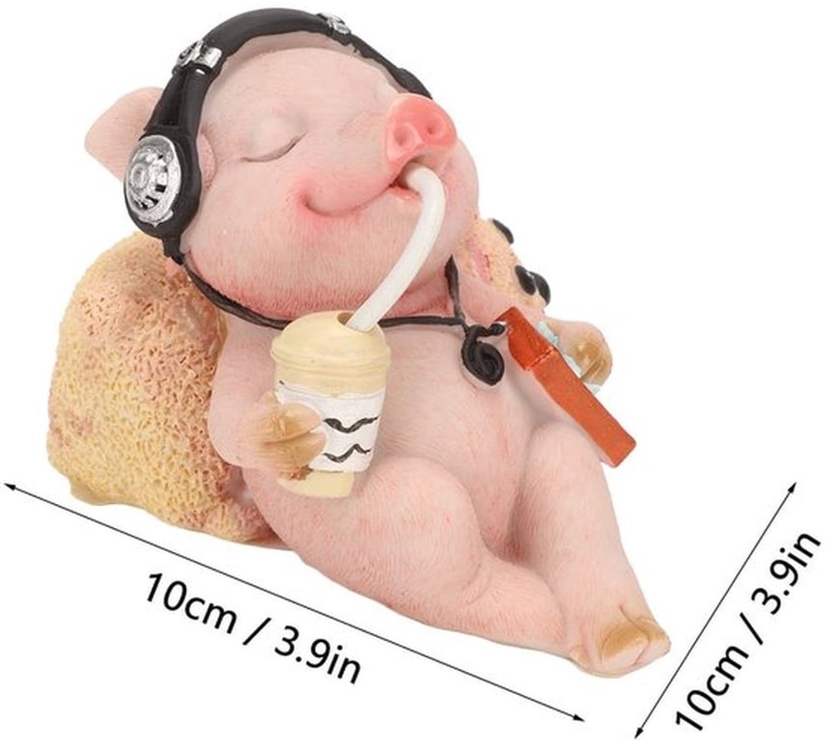 - Varken Beeldje - Grappige Decoratie - Leuke Resin Standbeeld - 10 cm - Voor Bureau en Plank - Perfecte Cadeau