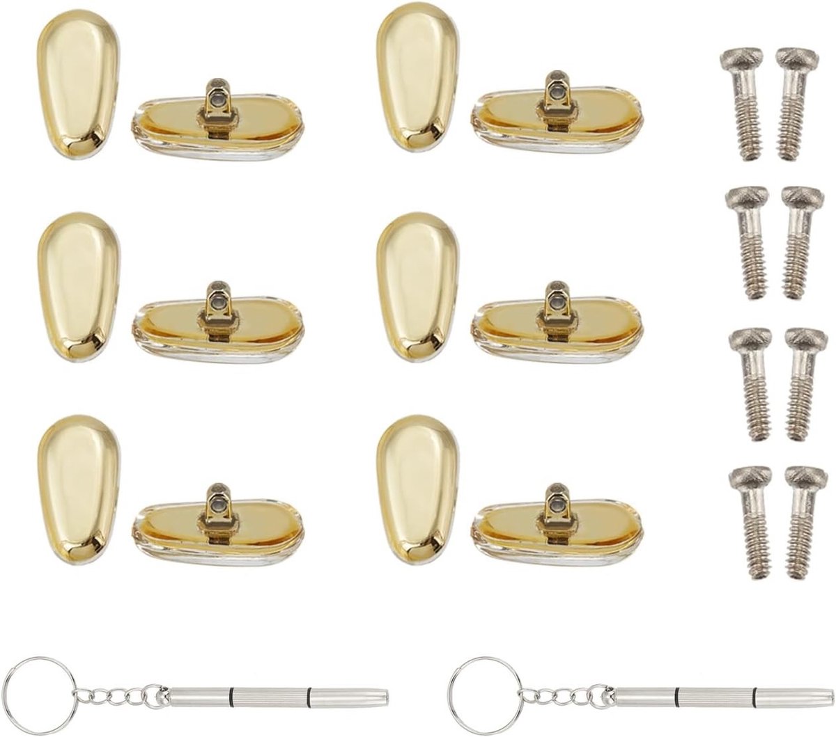 3 Paar Antislip Zachte Siliconen Neuspads voor Brillen, Inclusief Gereedschap voor Vervangen met Schroeven en Schroevendraaiers, Ideaal voor Comfort en Stabiliteit