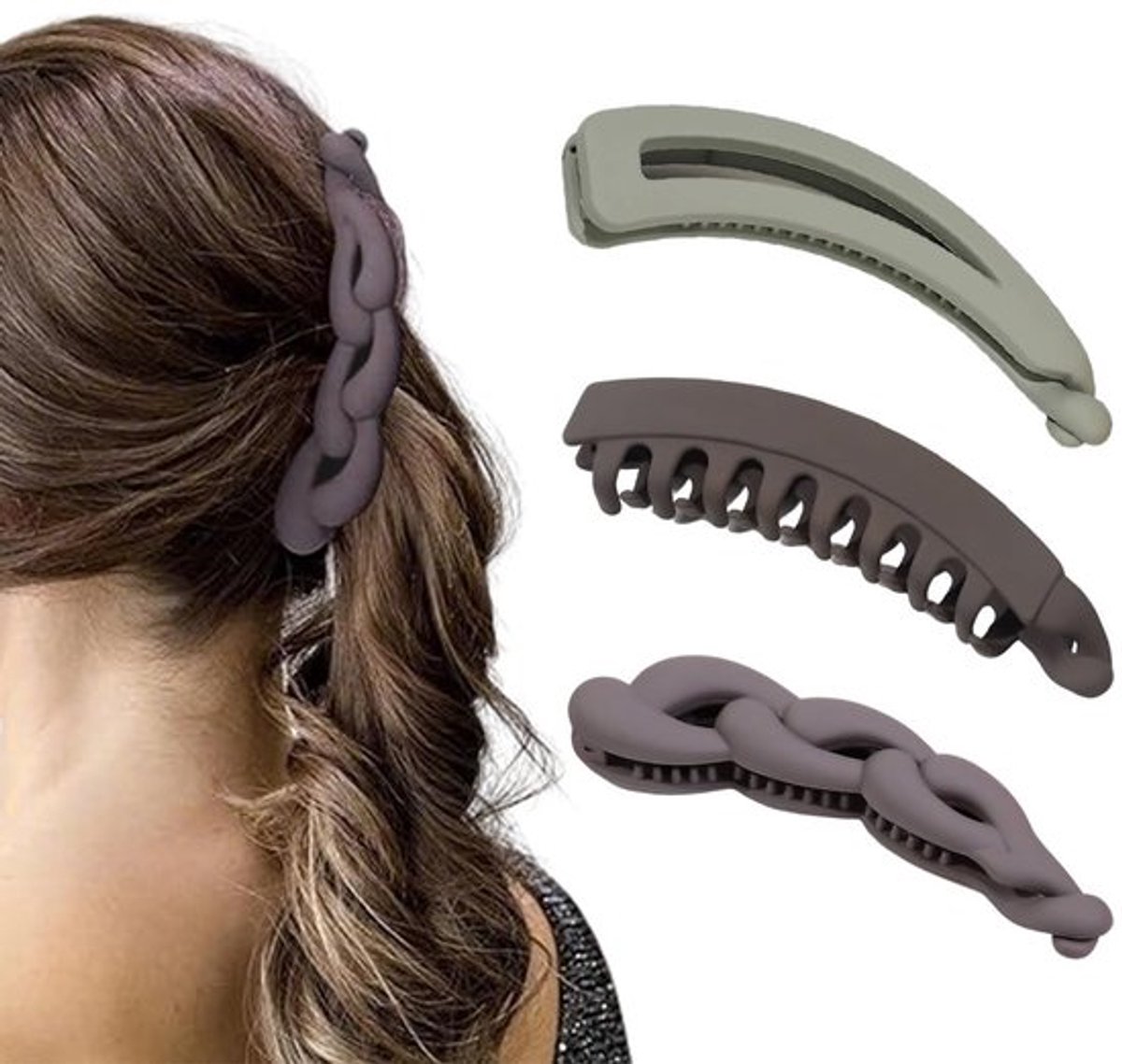 Dailygoods- Bananenclip Groot - 3 Stuks - Vintage - Antislip - Voor