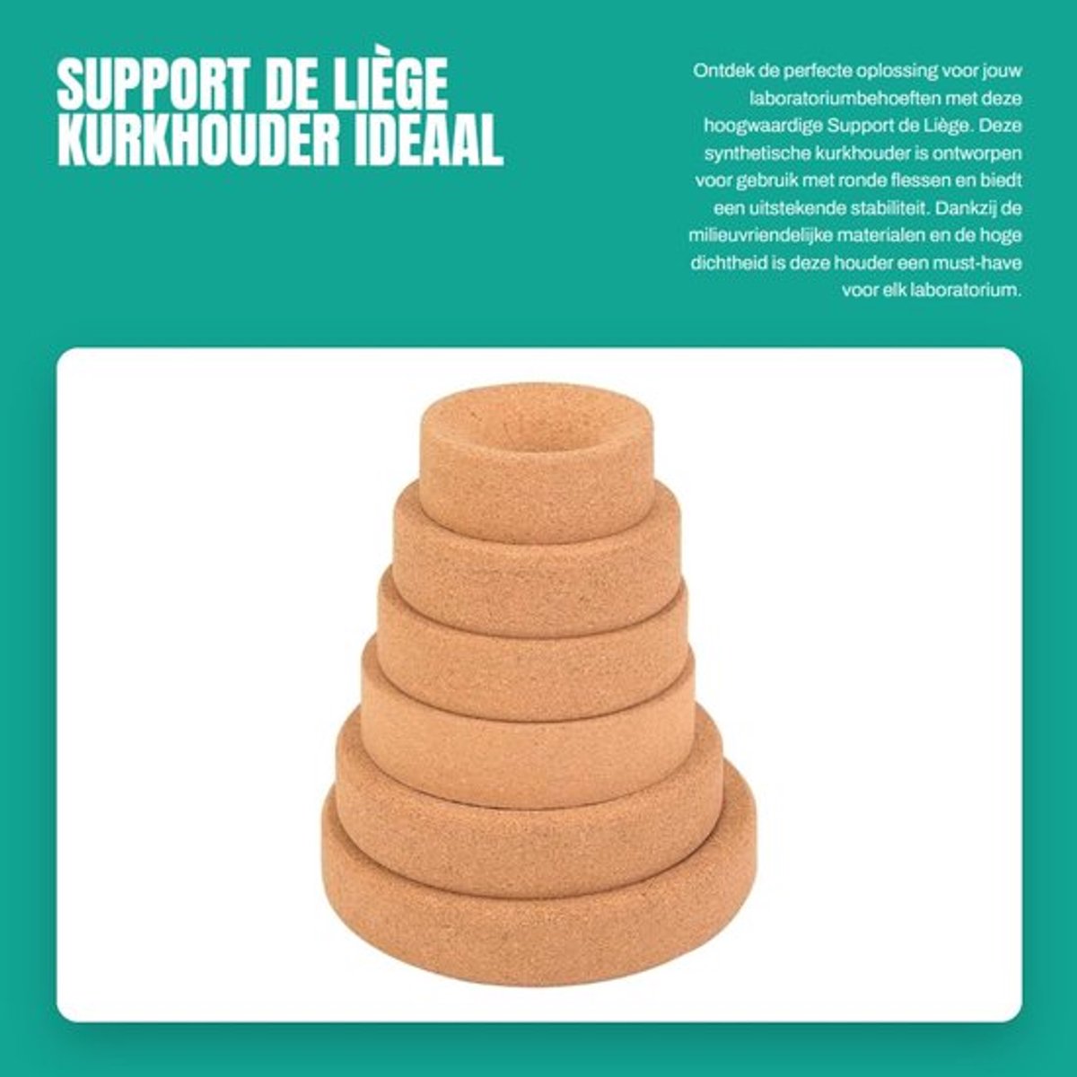 Dailygoods- Laboratoriumsteun - Synthetische Kurk - Ronde Flessenhouder