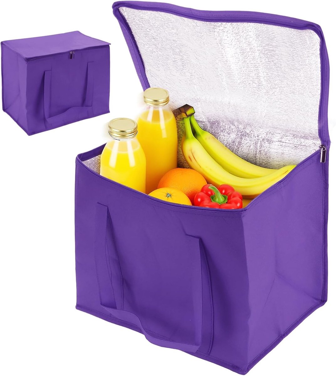 Isolatie Tas voor Voedselbezorging - 30 Liter Koeltas met Rits - Ideaal voor Winkelen, Kamperen en Picknicken
