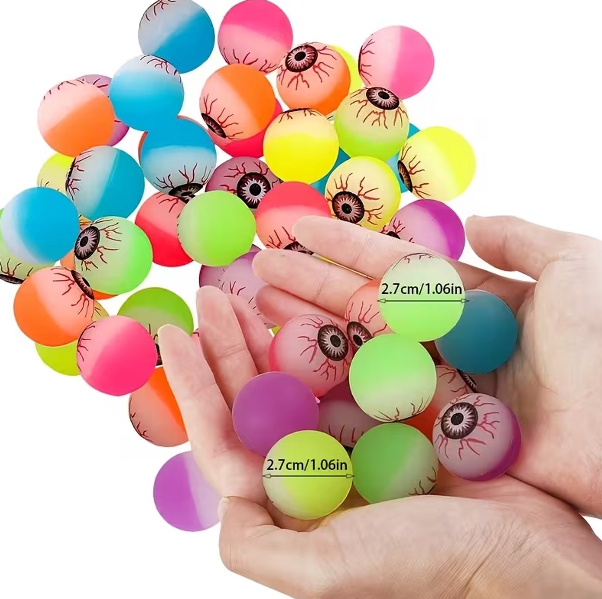 Halloween Magisch Elastische Bal - Angstaanjagend - Uitpuilend Oogbol - Elastisch Springend Speelgoed - 5 ballen per zakje