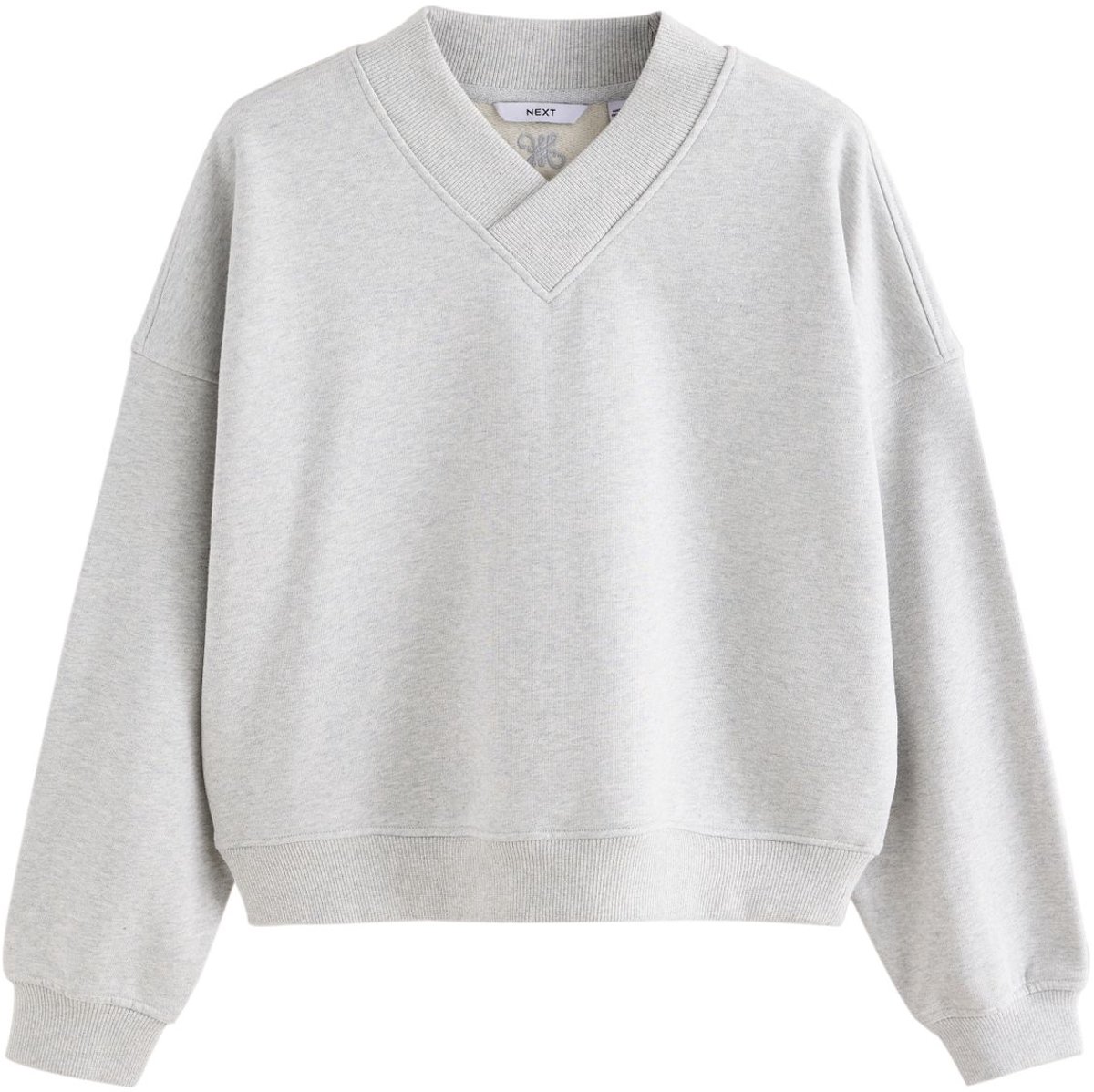 Next - Dames - Sweatshirt met V-hals - Grijs