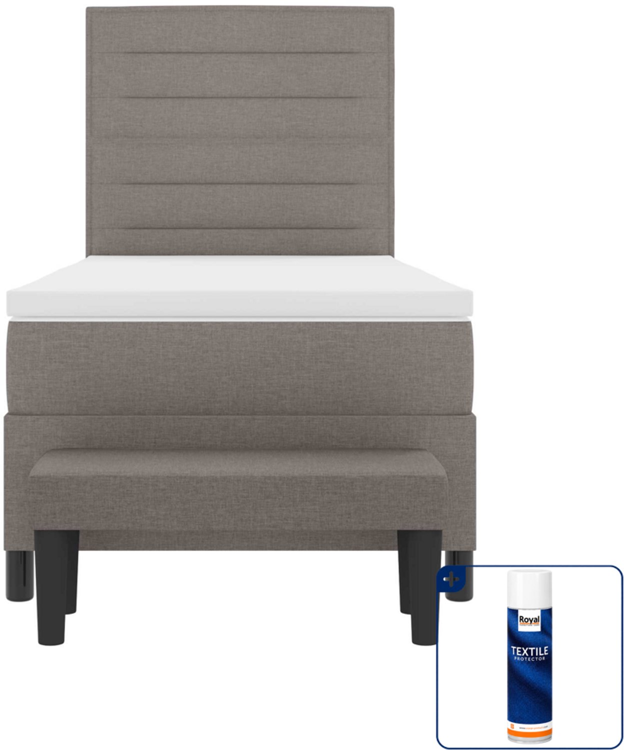 vidaXL boxspringbed - 90 x 190 cm - stof - taupe - Inclusief textielbeschermer 500 ml