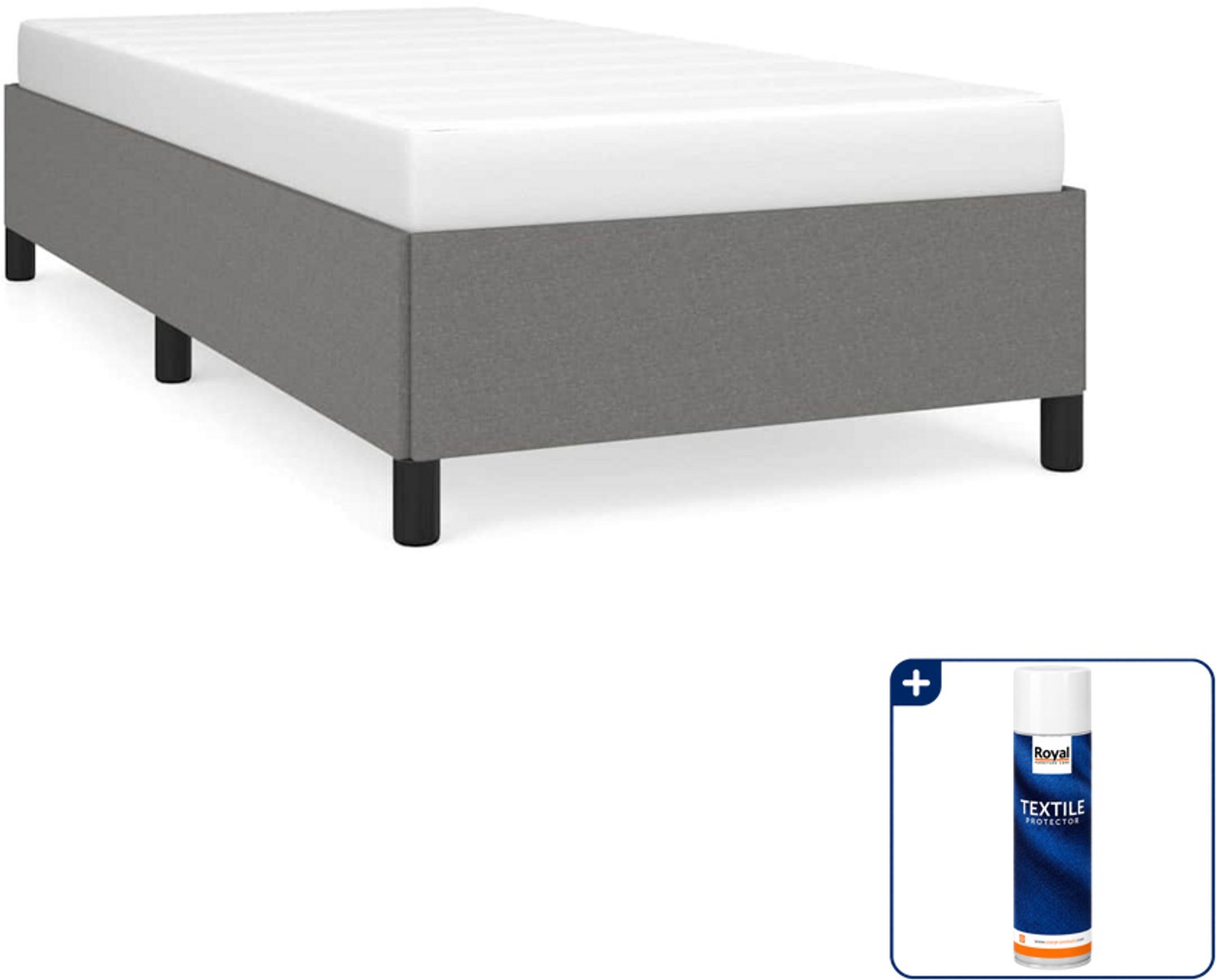 vidaXL bedframe - 100 x 200 cm - stof - donkergrijs - Inclusief textielbeschermer 500 ml