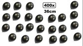 400x Super kwaliteit ballonnen metallic zwart 36cm