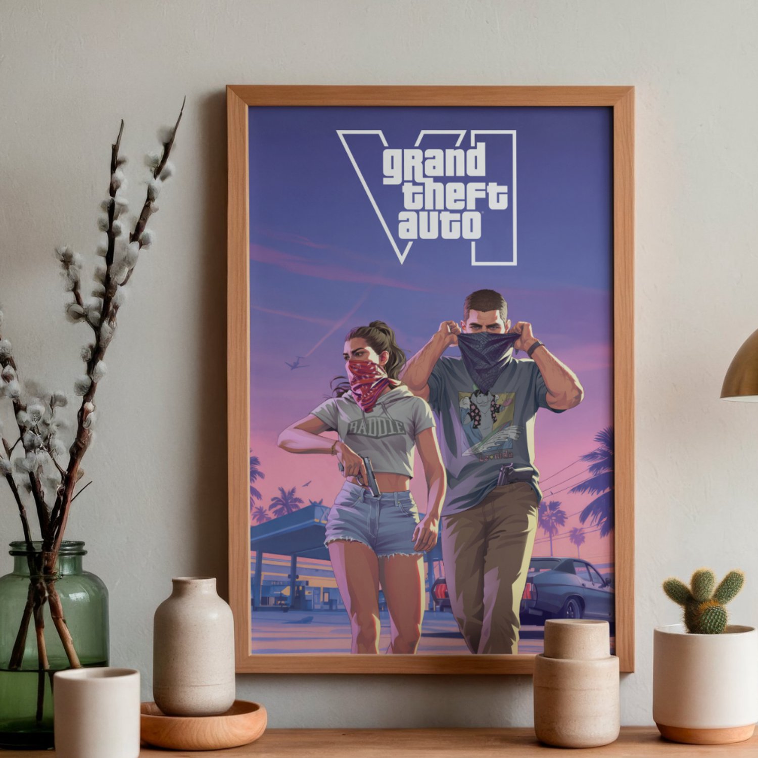 Holland Rose Poster Grand Theft Auto VI (GTA 6) - PS5 - Gaming wallart- Wanddecoratie - 60x42cm - A2 - Hoogwaardig glans - Geschikt om in te lijsten - Cadeau | Kerst