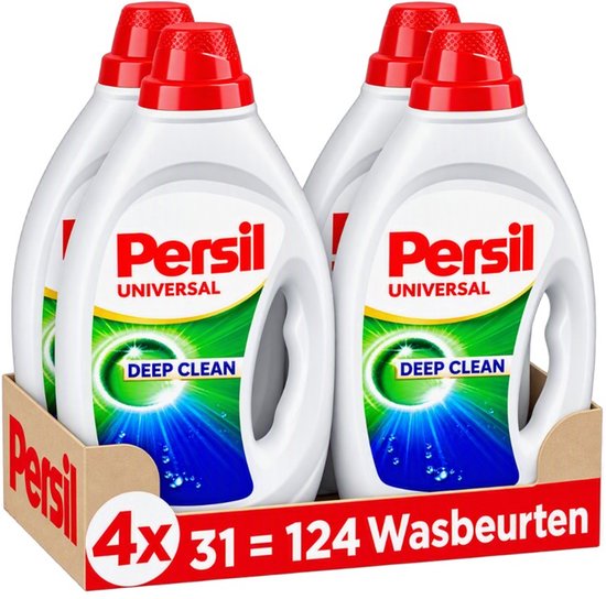 Persil Vloeibaar Wasmiddel - Gel Universal - Witte & Gekleurde Was - Voordeelverpakking - 4 x 31 = 124 Wasbeurten