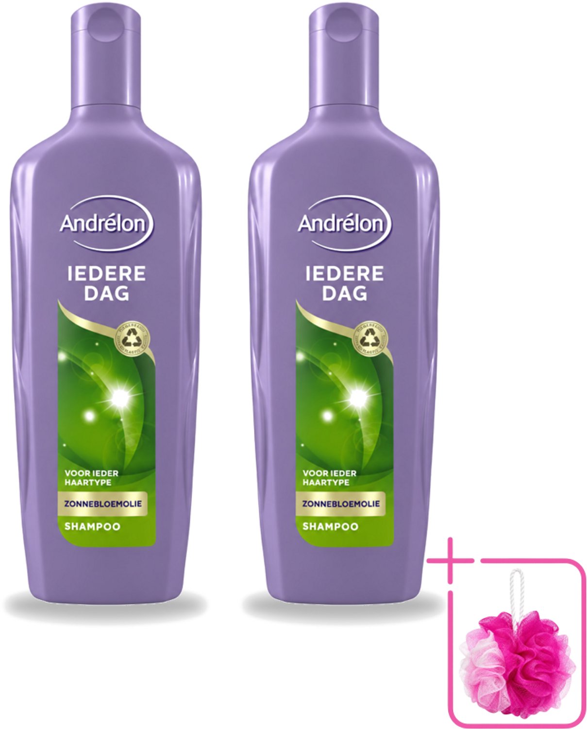 2 x Andrélon - Iedere Dag - Shampoo - 300 ml - Bulkverpakking - Dagelijks haarwassen - Douchemop - Zonnebloemolie shampoo