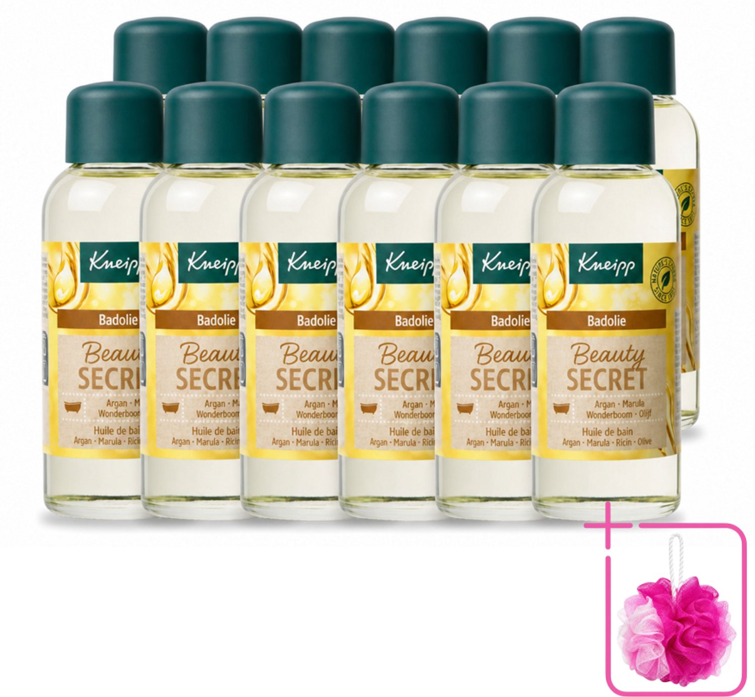 12 x Kneipp - Badolie - Beauty Secret - Voor alle huidtypen - 100 ml - Bulkverpakking - Badolie - Douchemop - Huidverzorging